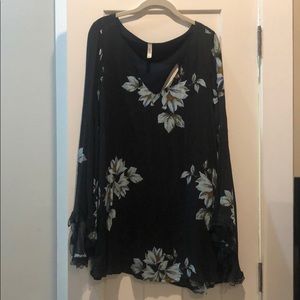 Free People Long Sleeve Floral Dress